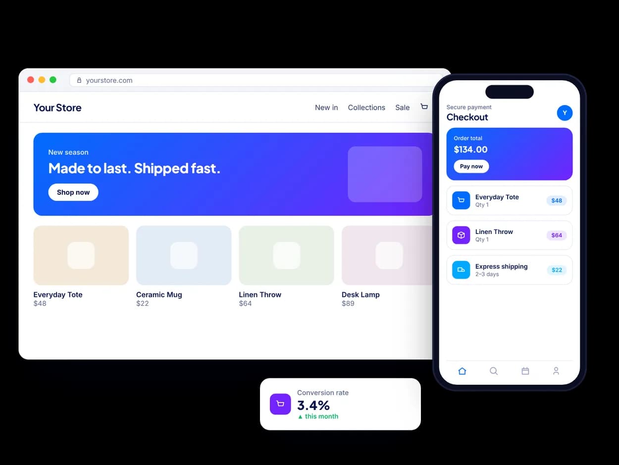 E-commerce Development: Shopify & WooCommerce: example of the dashboards, apps and workflows we build